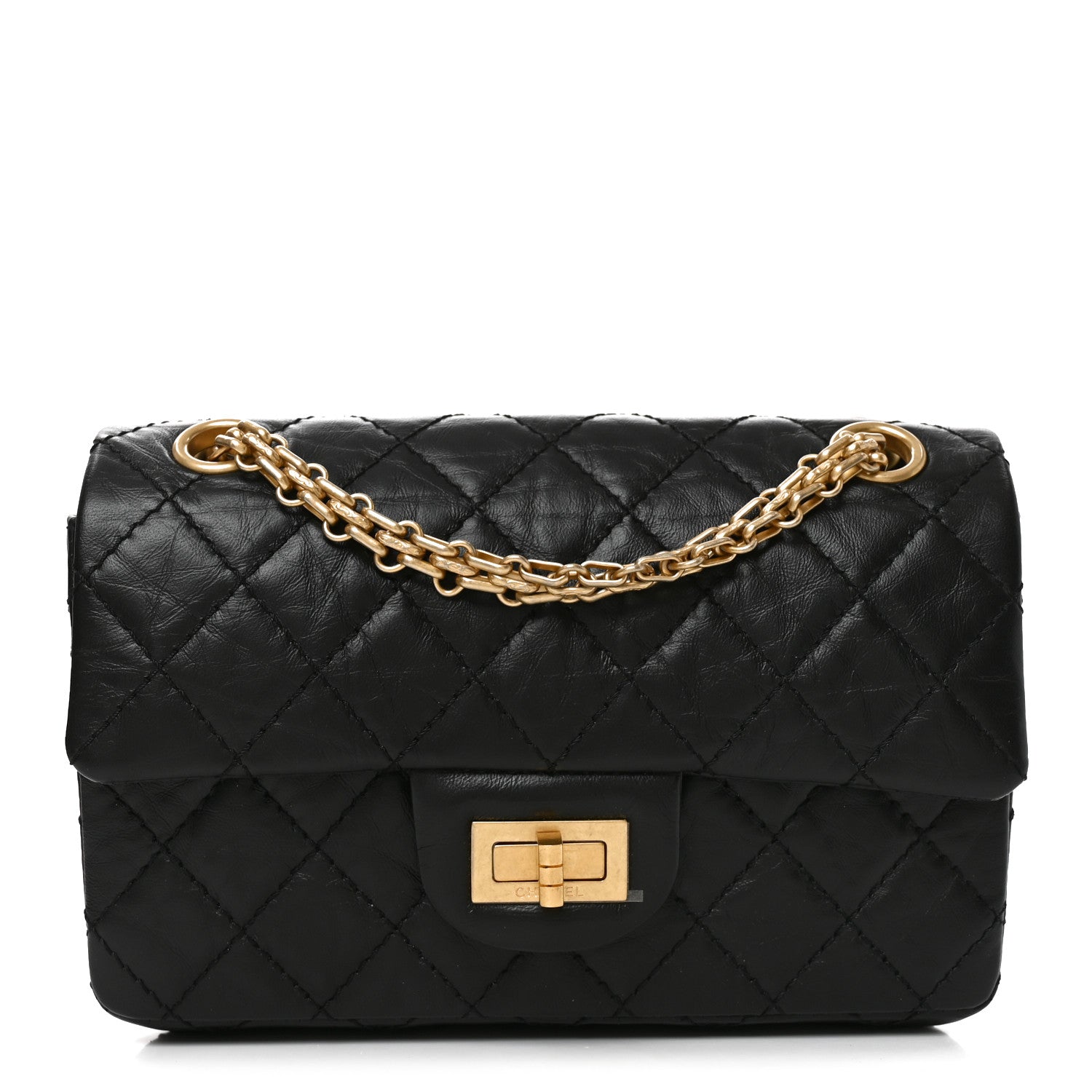 Chanel Aged Calfskin Quilted 2.55 Reissue Mini Flap Black 1 of 11