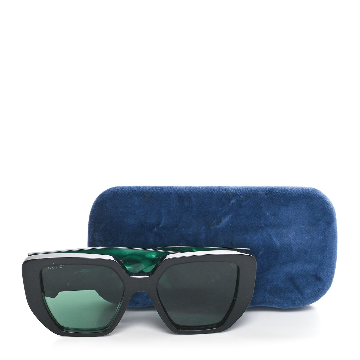 Gucci Acetate Square Frame Sunglasses GG0956S Green Black 7 of 7