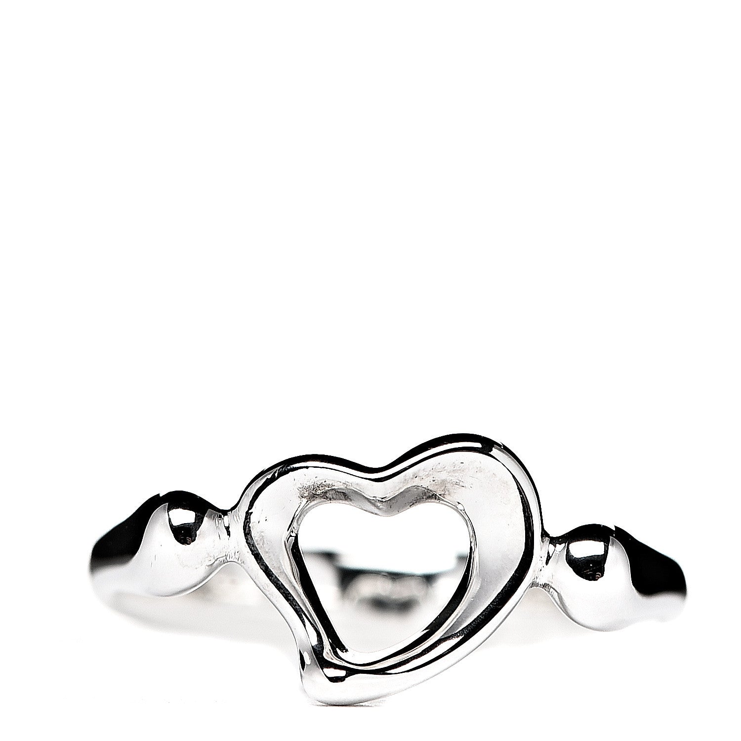 Tiffany Sterling Silver Elsa Peretti Open Heart Ring 50 5.25 1 of 5