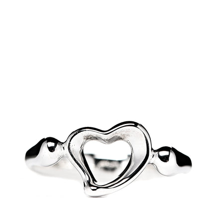 Tiffany Sterling Silver Elsa Peretti Open Heart Ring 50 5.25 1 of 5
