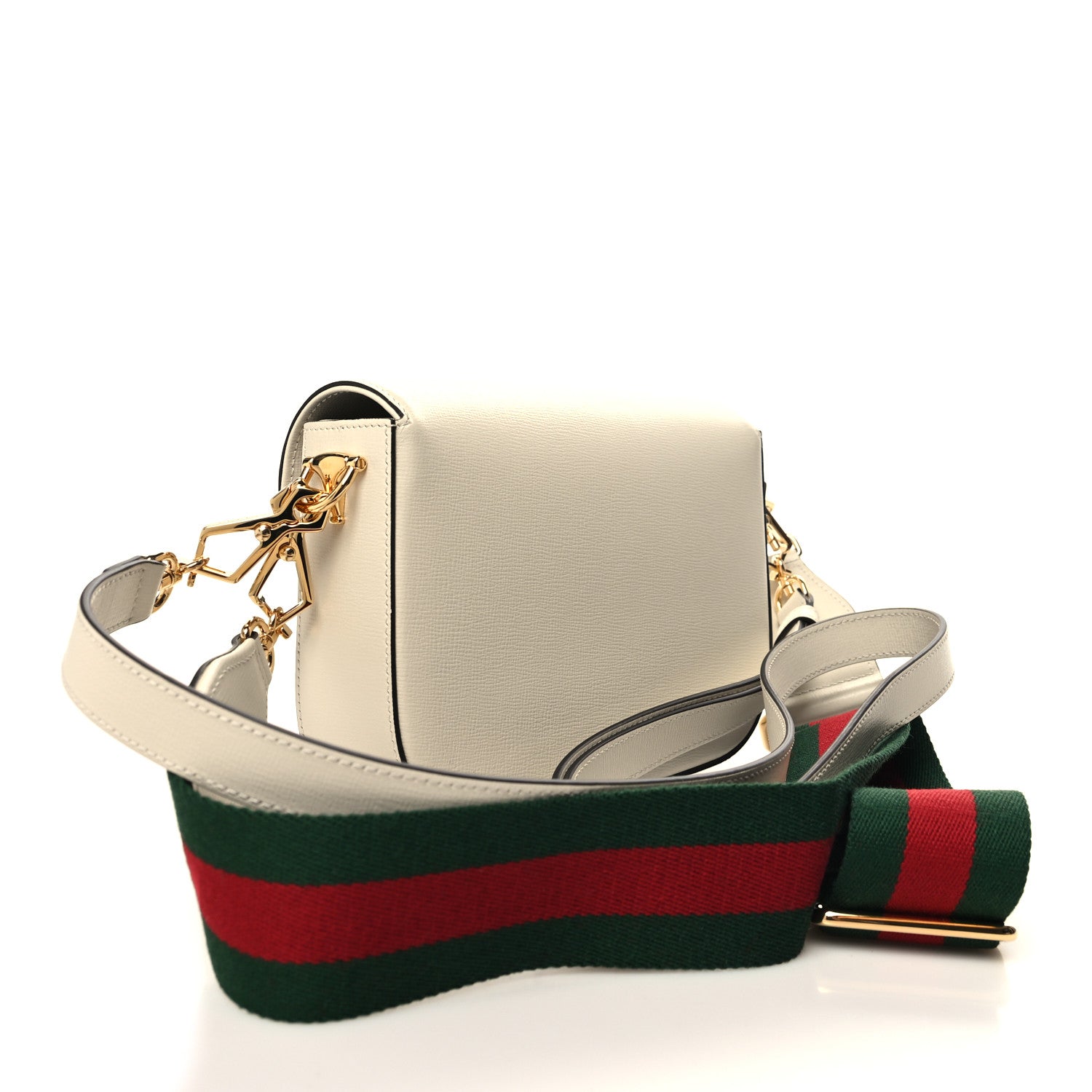 Gucci Azalea Calfskin Web Mini Horsebit 1955 Shoulder Bag Mystic White 3 of 11