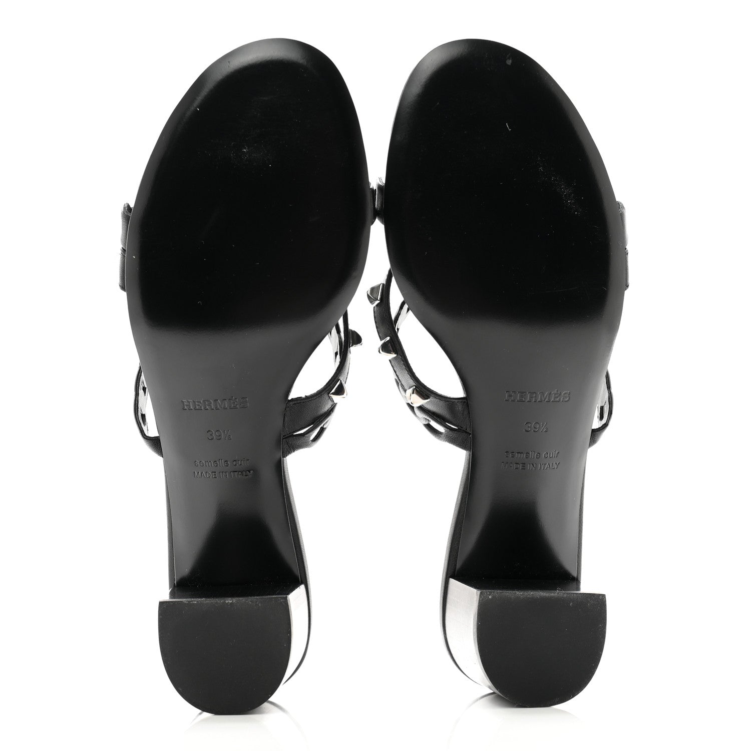 Hermes Nappa Ajaccio Sandals 39.5 Black 5 of 10