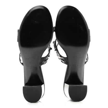 Hermes Nappa Ajaccio Sandals 39.5 Black 5 of 10