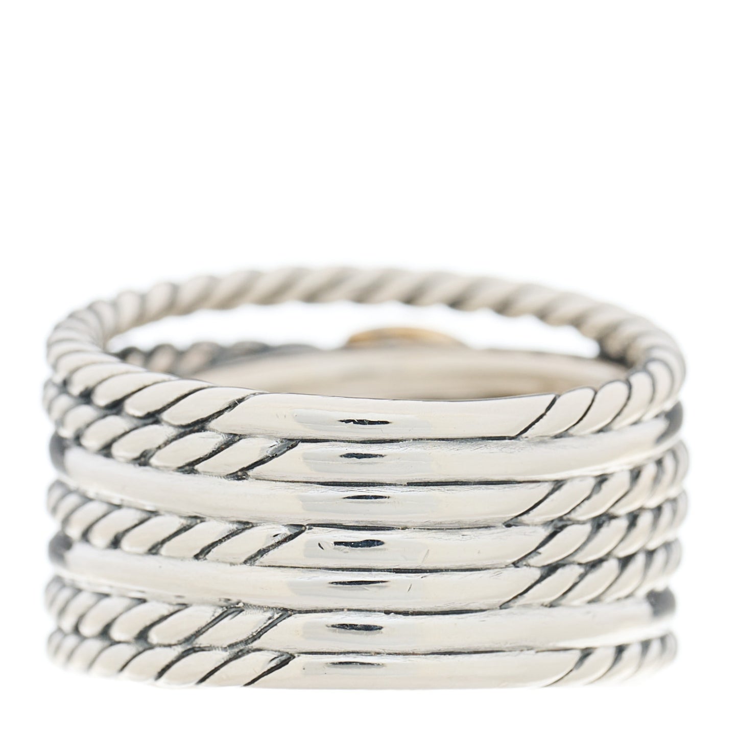 Sterling Silver 18K Yellow Gold Double X Crossover Ring 54 7