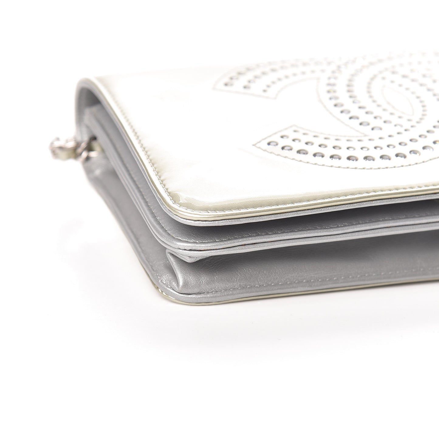 Patent Strass Wallet On Chain WOC Silver