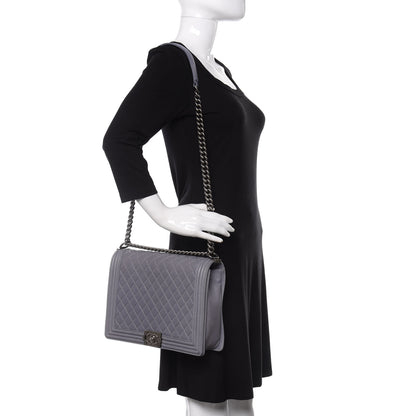 Chanel Lambskin Quilted Large Boy Flap Grey 2 of 15