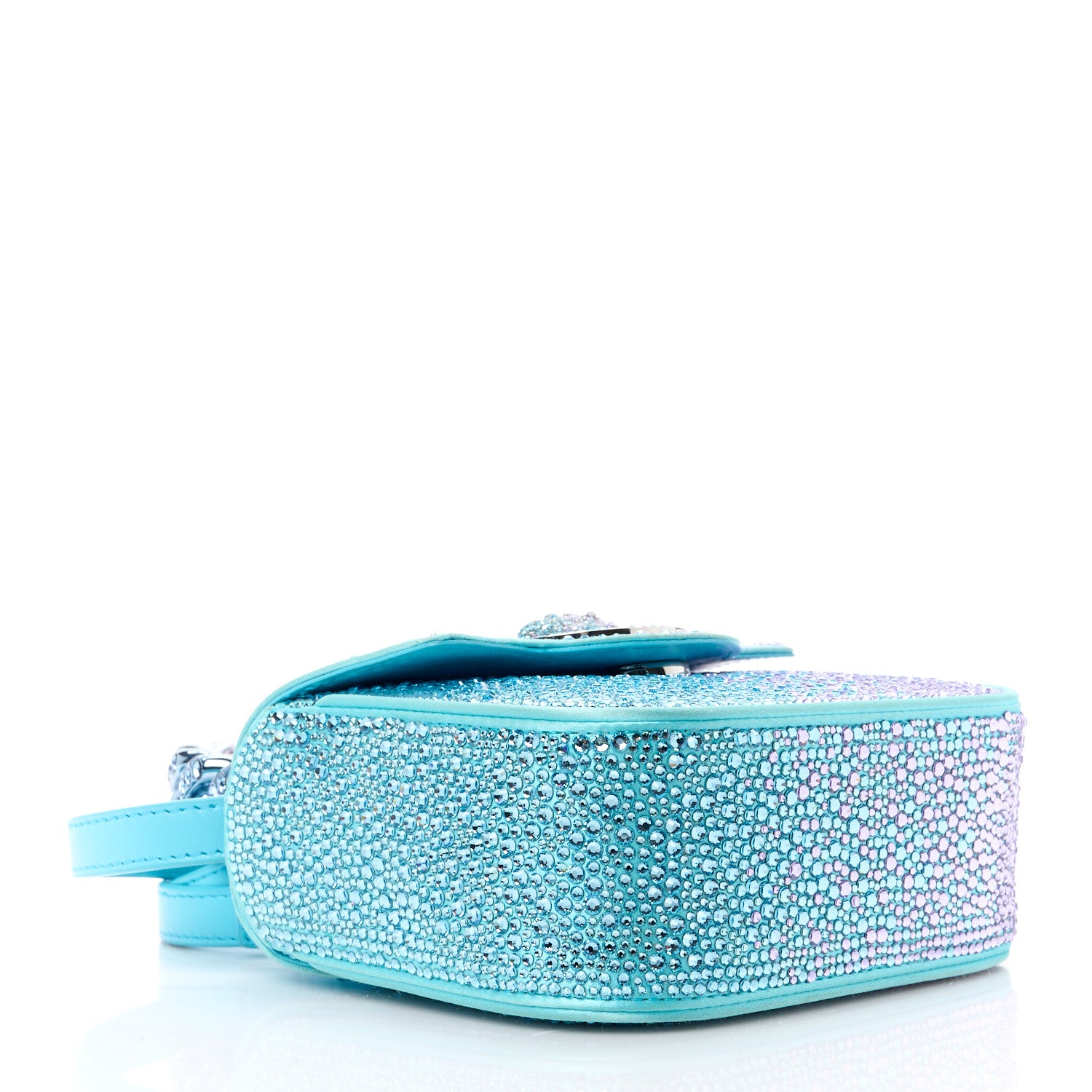 Versace Satin Crystal Studded Mini La Medusa Bag Blue 4 of 10
