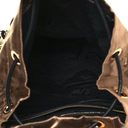 Burberry Metallic Satin Nylon Medium Rucksack Backpack Gold 5 of 20