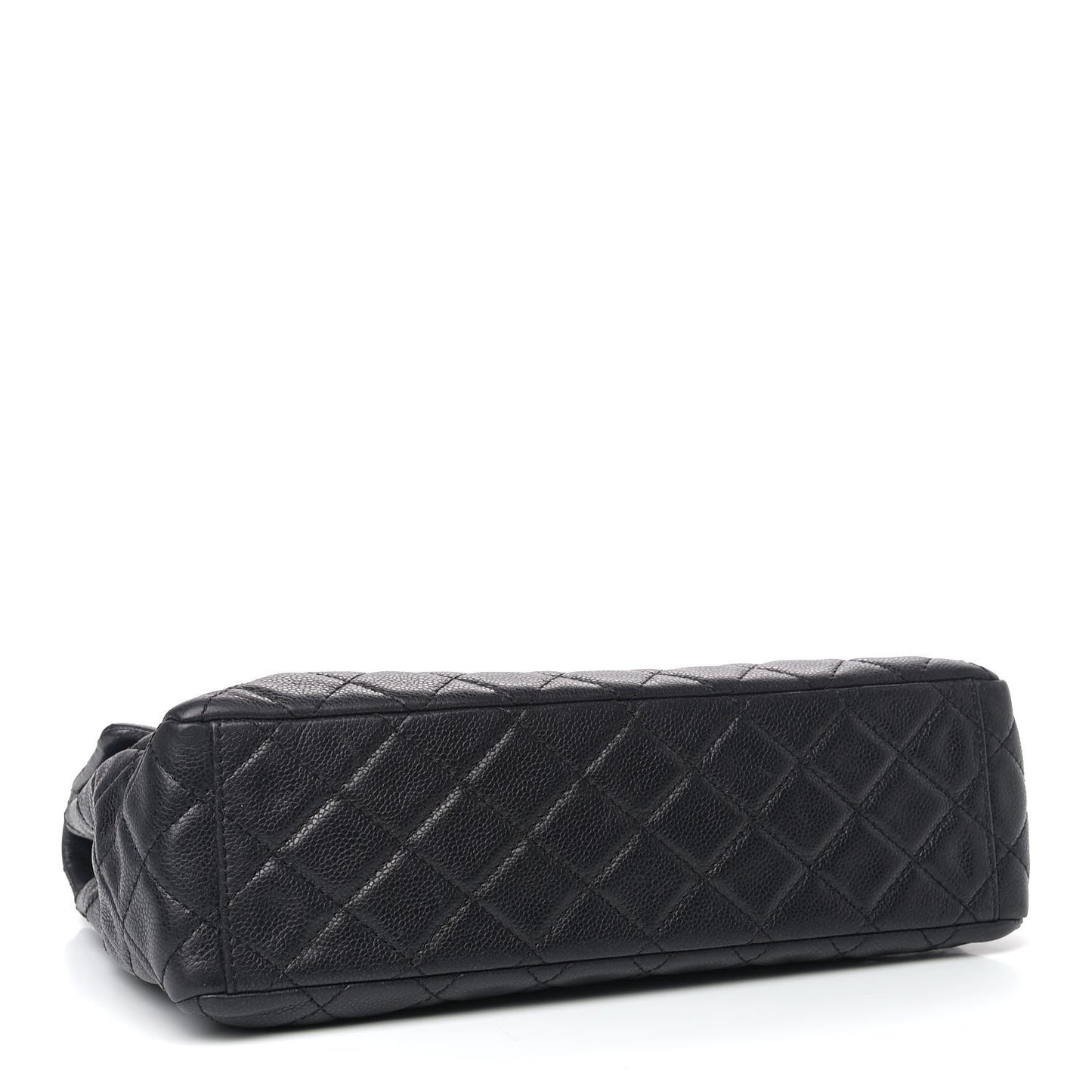 Washed Caviar Quilted Maxi Single Flap Black
