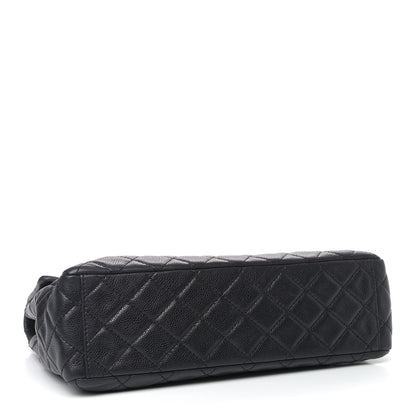 Chanel Washed Caviar Quilted Maxi Single Flap Black 3 of 9
