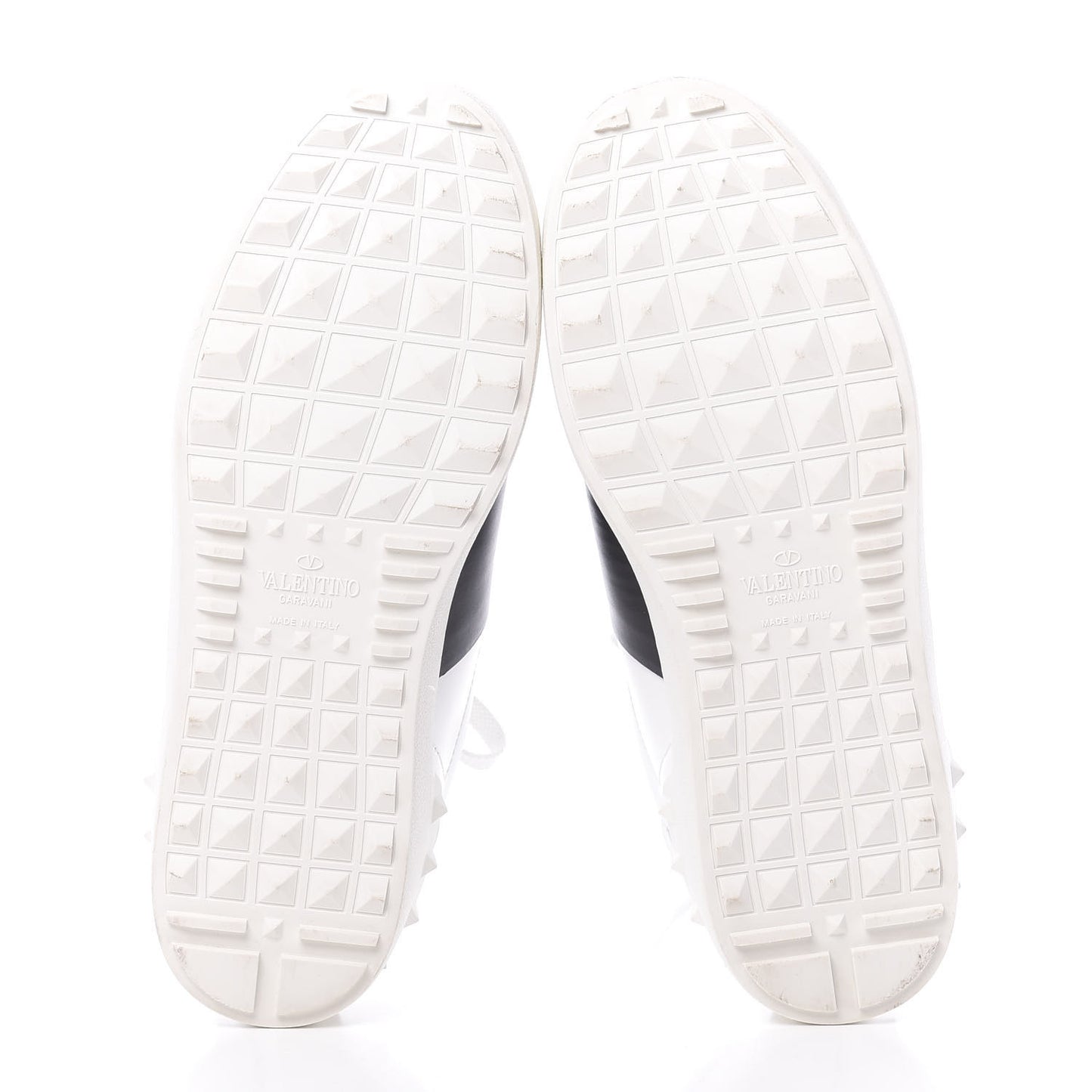 Calfskin Star VLTN Mens Rockstud Open Sneakers 41 White