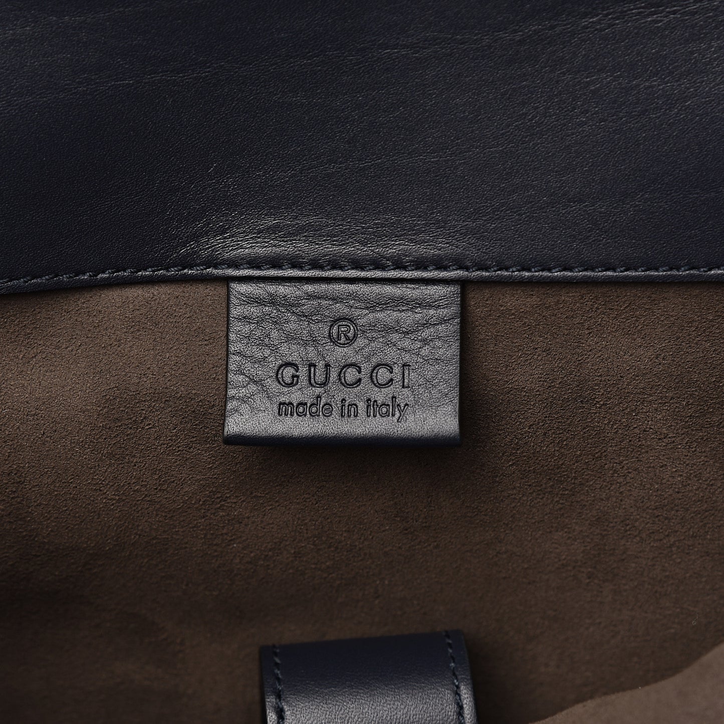 Guccissima Signature Double Buckle Backpack Blue