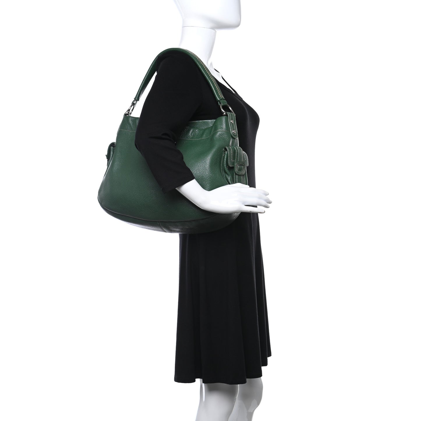 Grained Calfskin Hobo Green