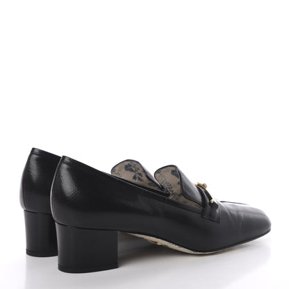 Gucci Goatskin Feline Ginger Loafer Pumps 40.5 Black Light Brown 4 of 8