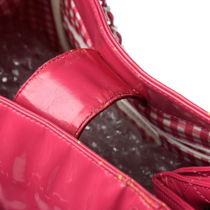 Chanel Vinyl Lipstick Ligne Accordion Tote Pink 16 of 16