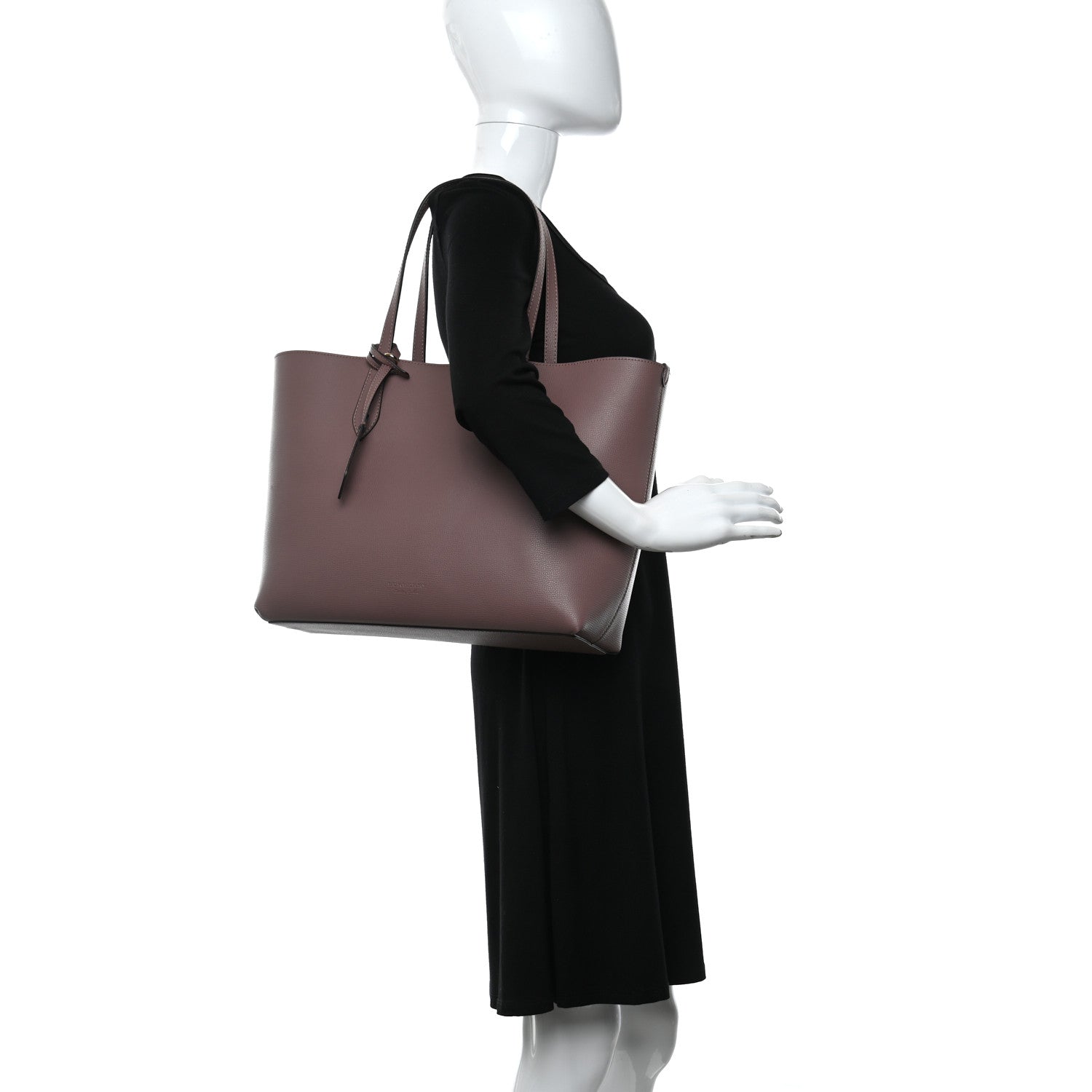 Burberry Grainy Calfskin Haymarket Check Medium Reversible Tote Dusty Pink 2 of 11