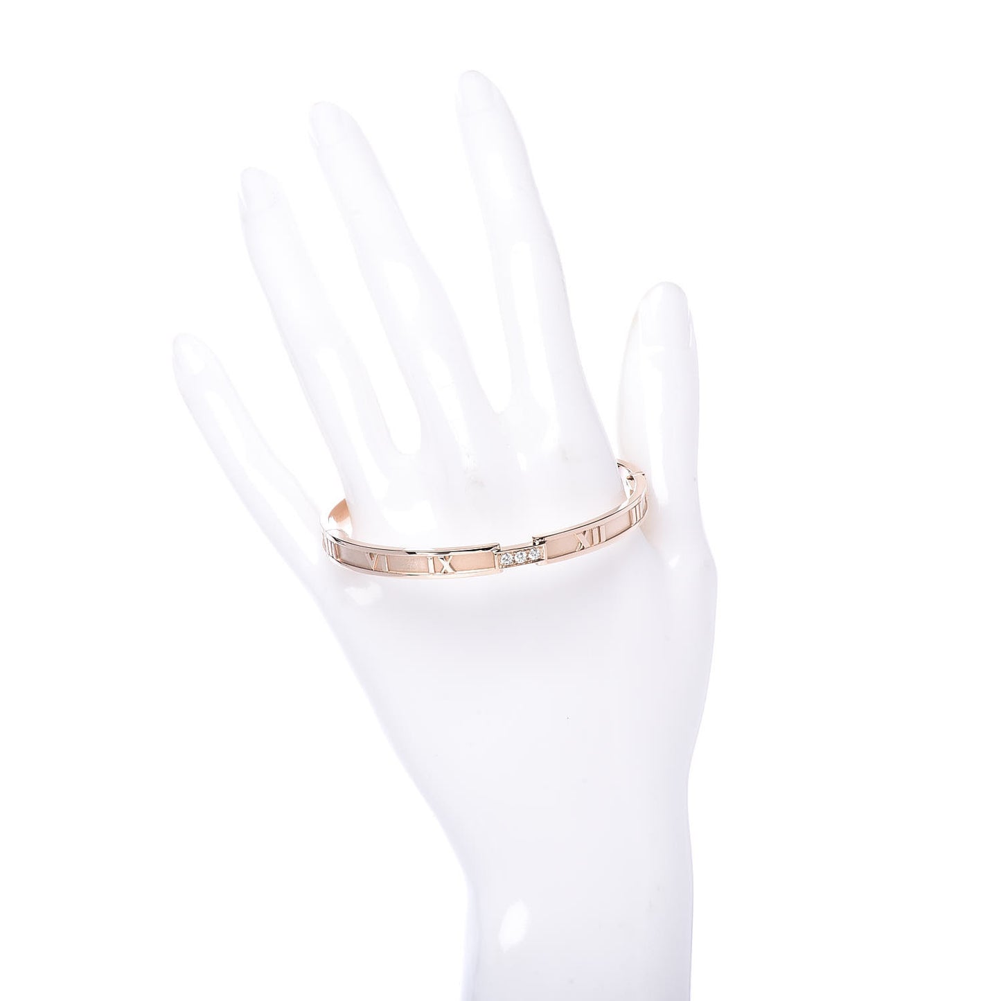 18K Rose Gold Diamond Atlas Closed Hinged Bangle Bracelet