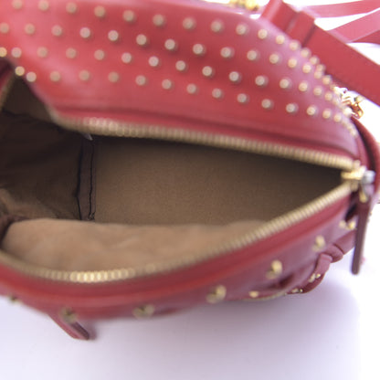 MCM Calfskin Stud X-Mini Stark Bebe Boo Backpack Red 4 of 15