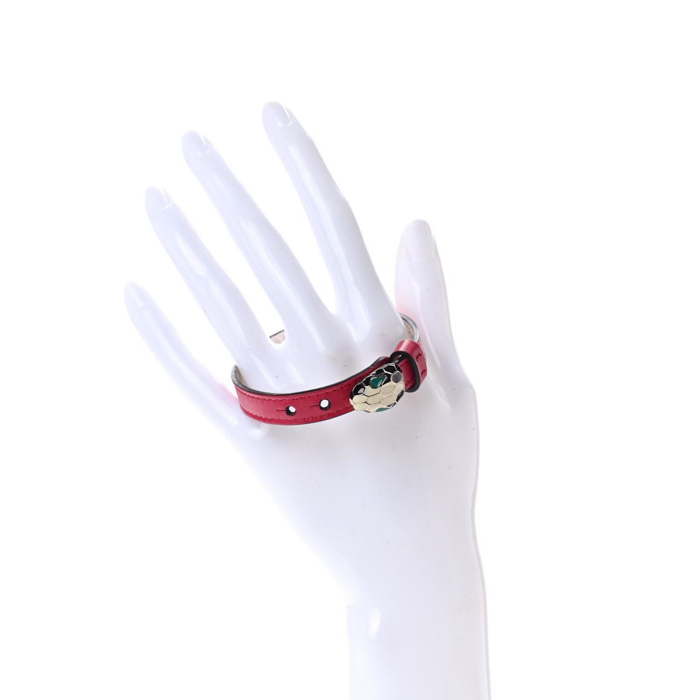 Calfskin Serpenti Forever Bracelet L Bright Rose
