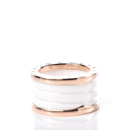 Bulgari 18K Rose Gold White Ceramic B.Zero1 Four-Band Ring 51 5.75 4 of 5