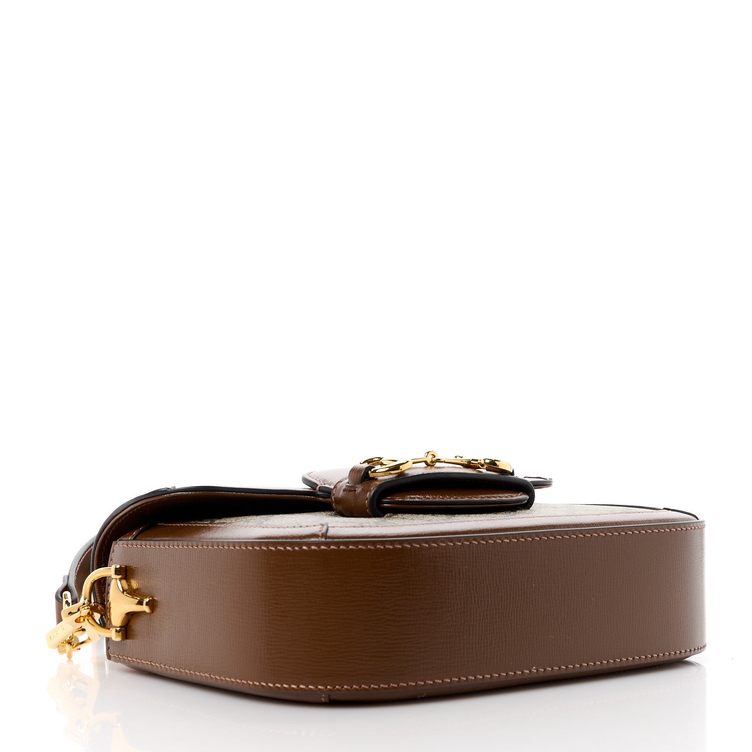 Gucci GG Supreme Monogram Web Mini Horsebit 1955 Shoulder Bag Beige Brown Sugar 4 of 13