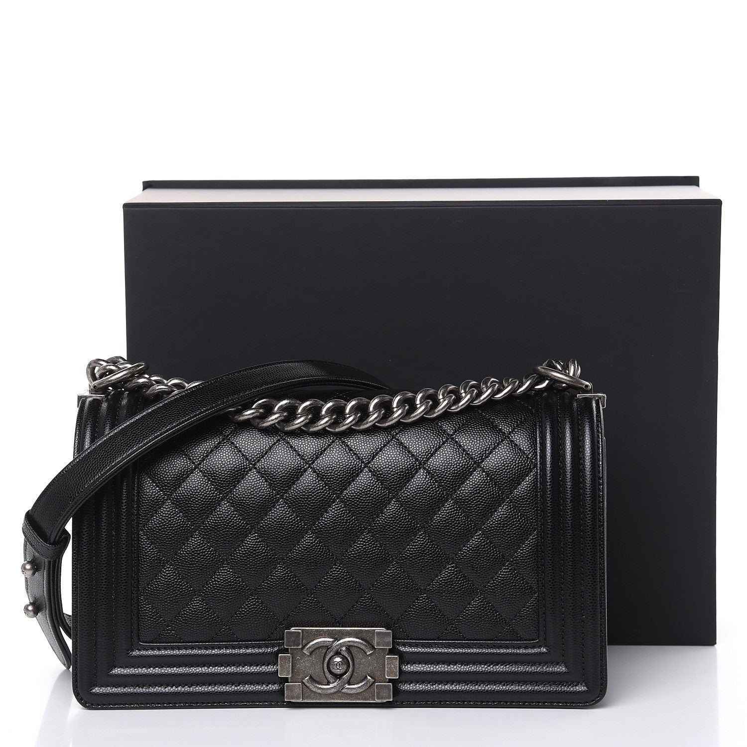 Chanel Caviar Quilted Medium Boy Flap Black 10 of 10