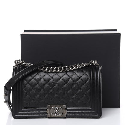 Chanel Caviar Quilted Medium Boy Flap Black 10 of 10