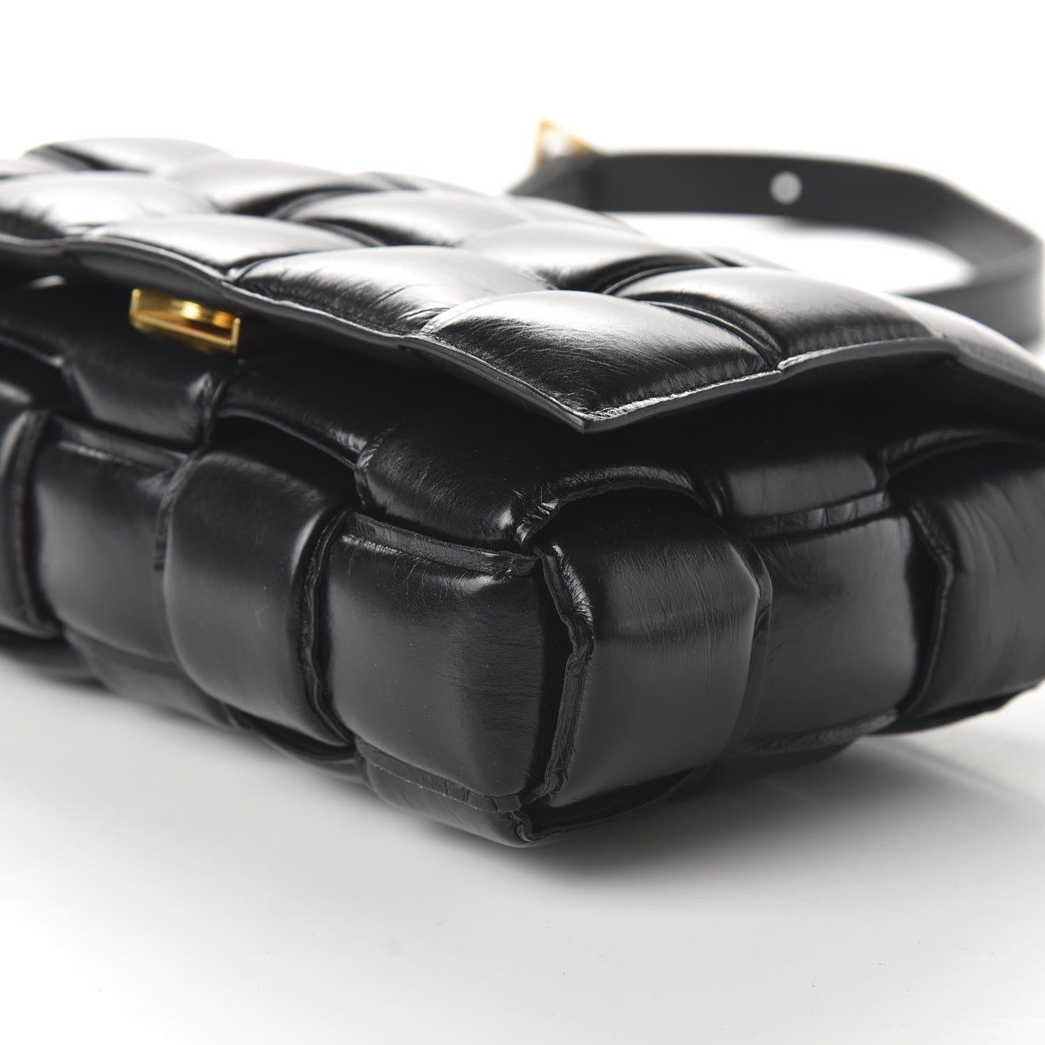 Bottega Veneta Paper Calfskin Maxi Intreccio Padded Cassette Crossbody Bag Black 7 of 9