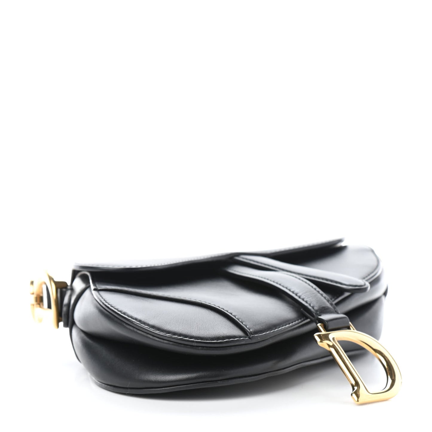 Calfskin Mini Saddle Bag Black
