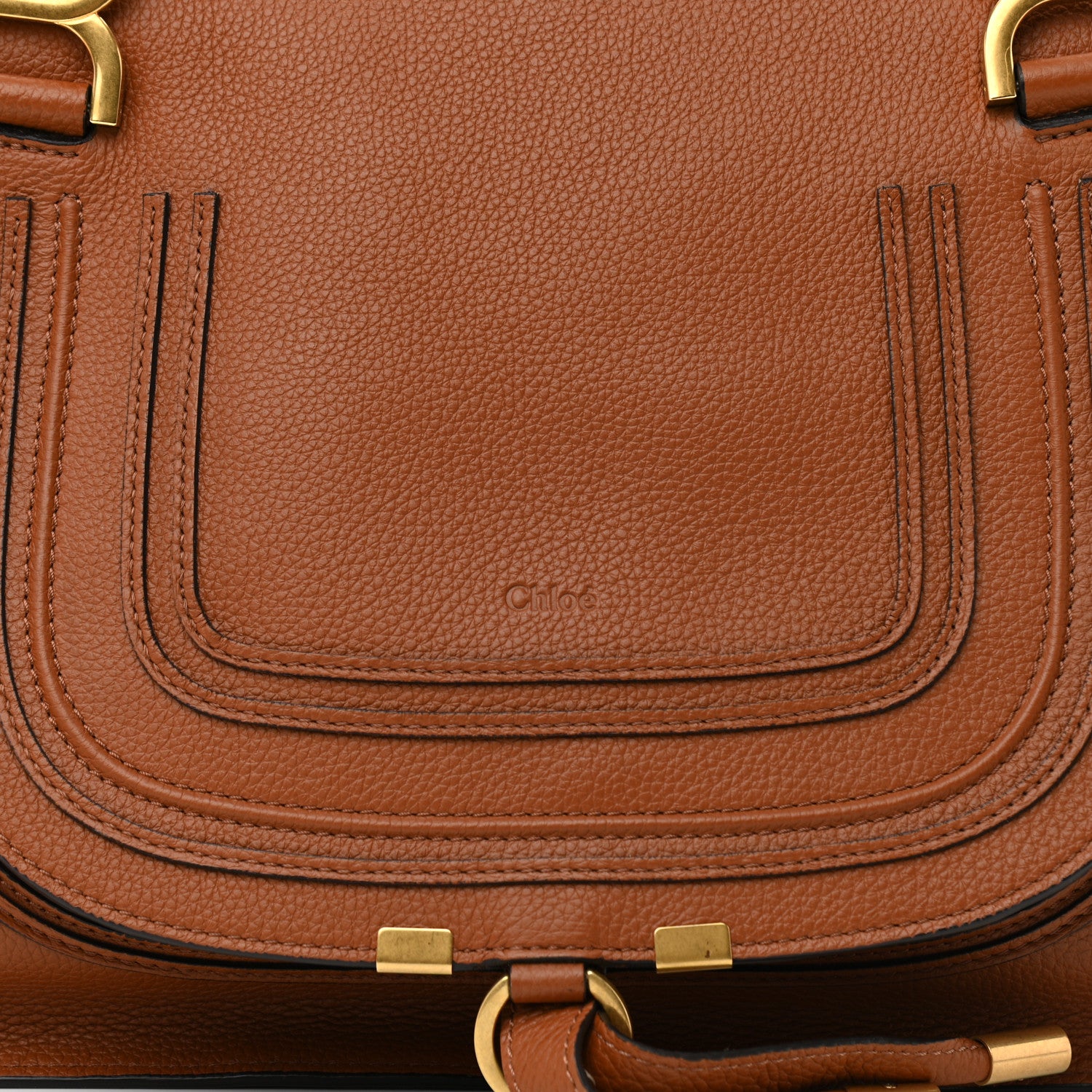 Chloe Calfskin Medium Marcie Satchel Tan 8 of 11