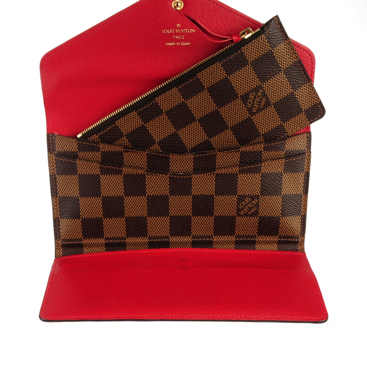 Louis Vuitton Damier Ebene Josephine Wallet Red 6 of 7