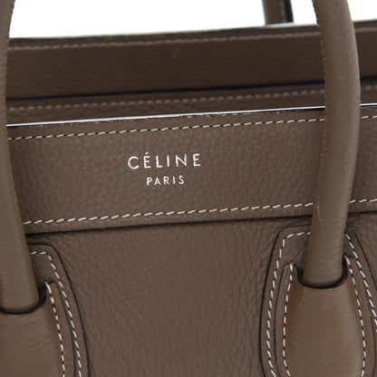 Celine Drummed Calfskin Nano Luggage Souris 6 of 20