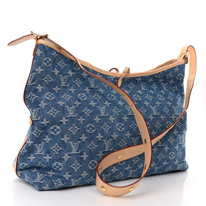 Louis Vuitton Monogram Denim CarryAll MM Blue 3 of 9