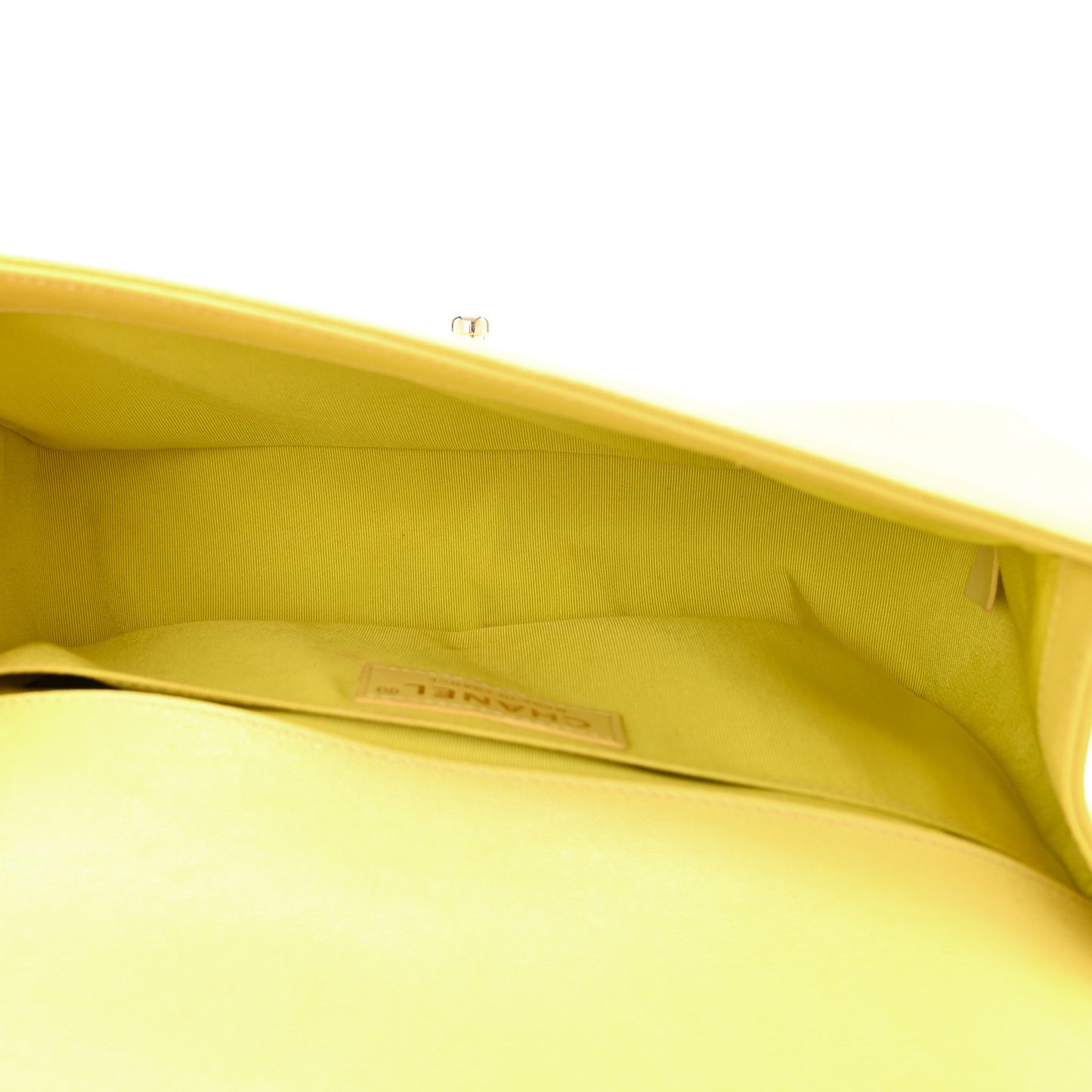 Caviar Chevron Quilted Medium Boy Flap Yellow