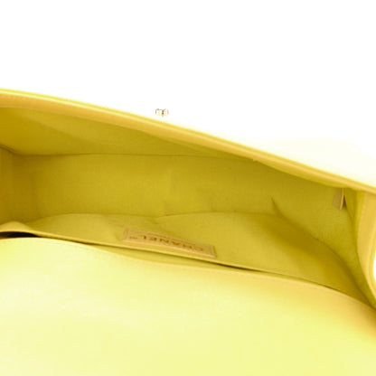 Chanel Caviar Chevron Quilted Medium Boy Flap Yellow 5 of 12