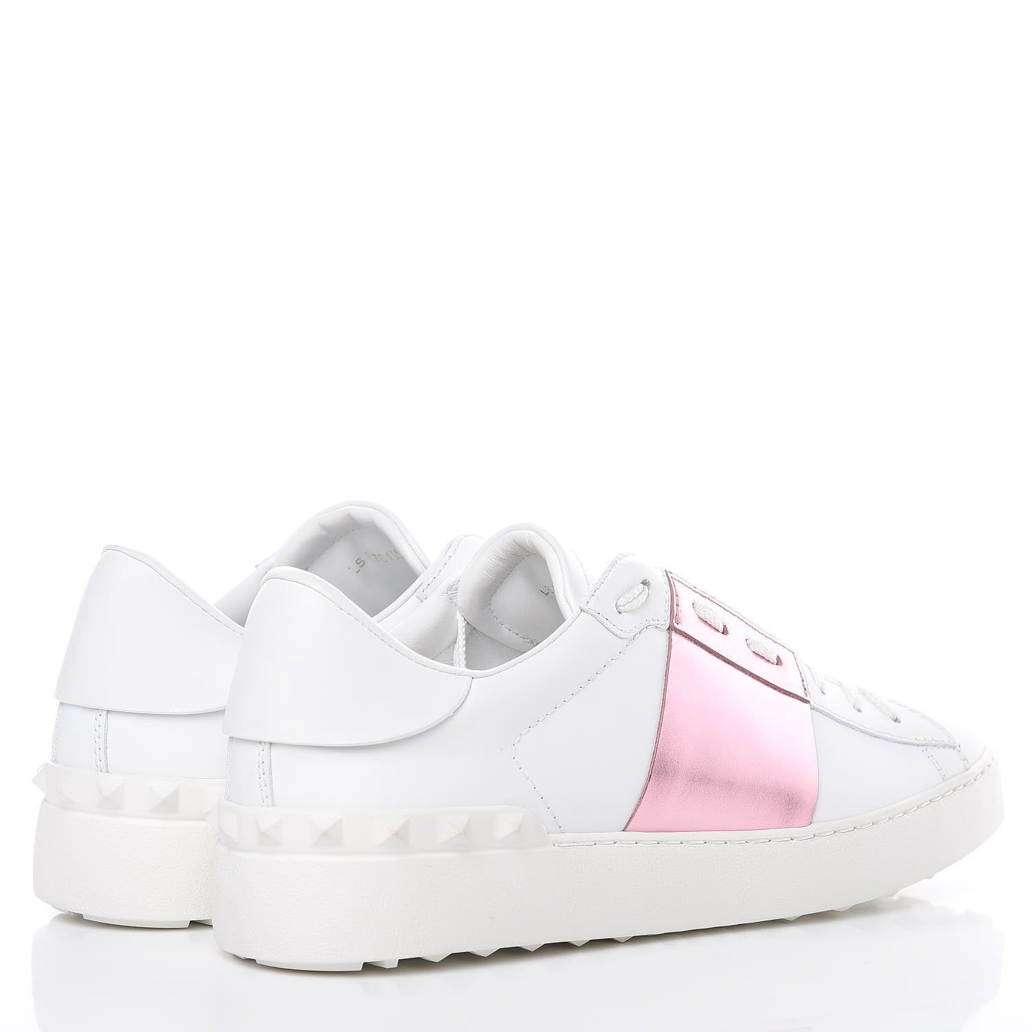 Valentino Garavani Calfskin Womens Rockstud Open Sneakers 41 White Giacinto 3 of 8