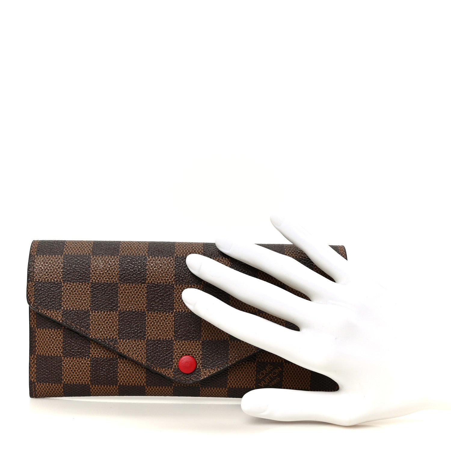 Louis Vuitton Damier Ebene Josephine Wallet Red 2 of 15