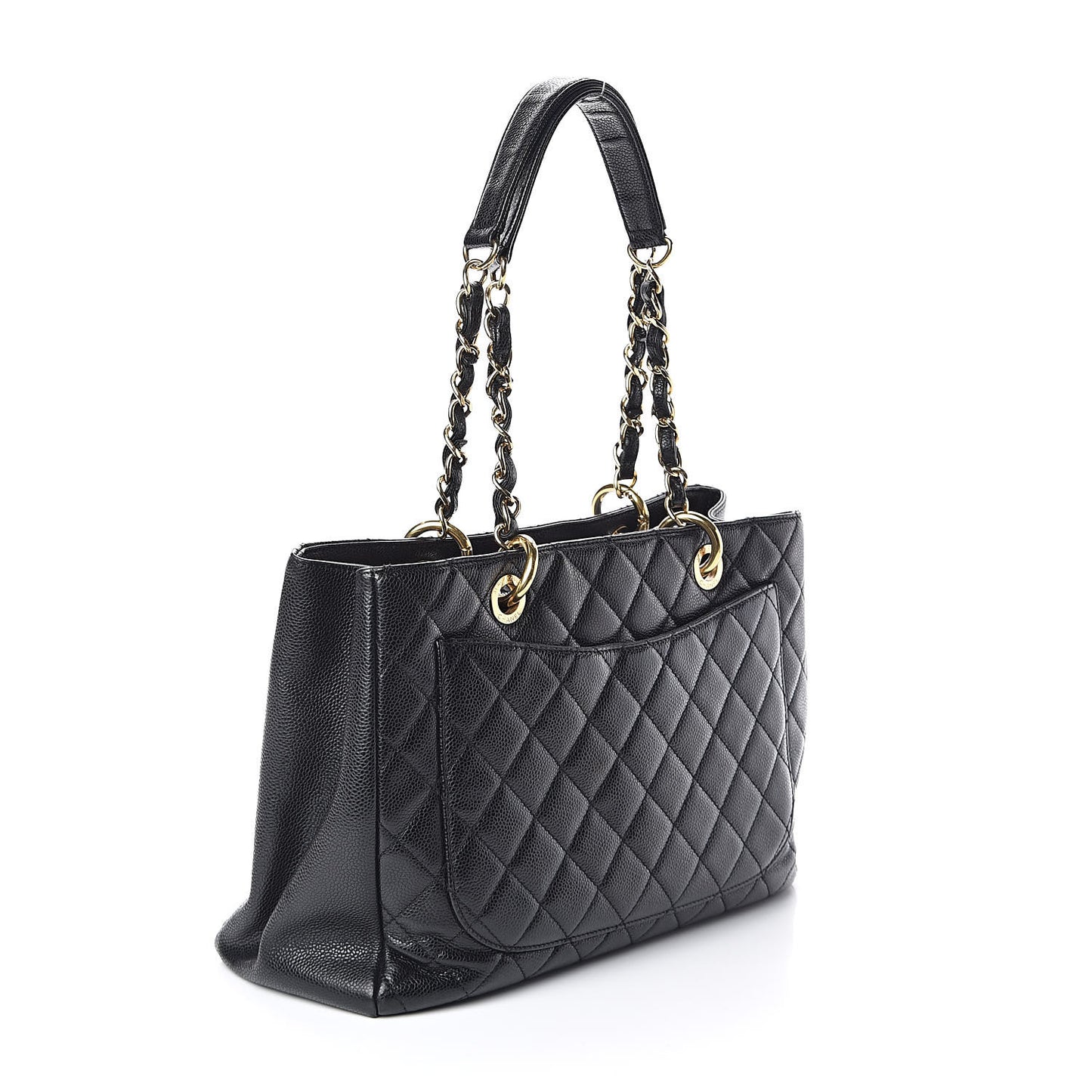 Caviar Quilted Grand Shopping Tote GST Black