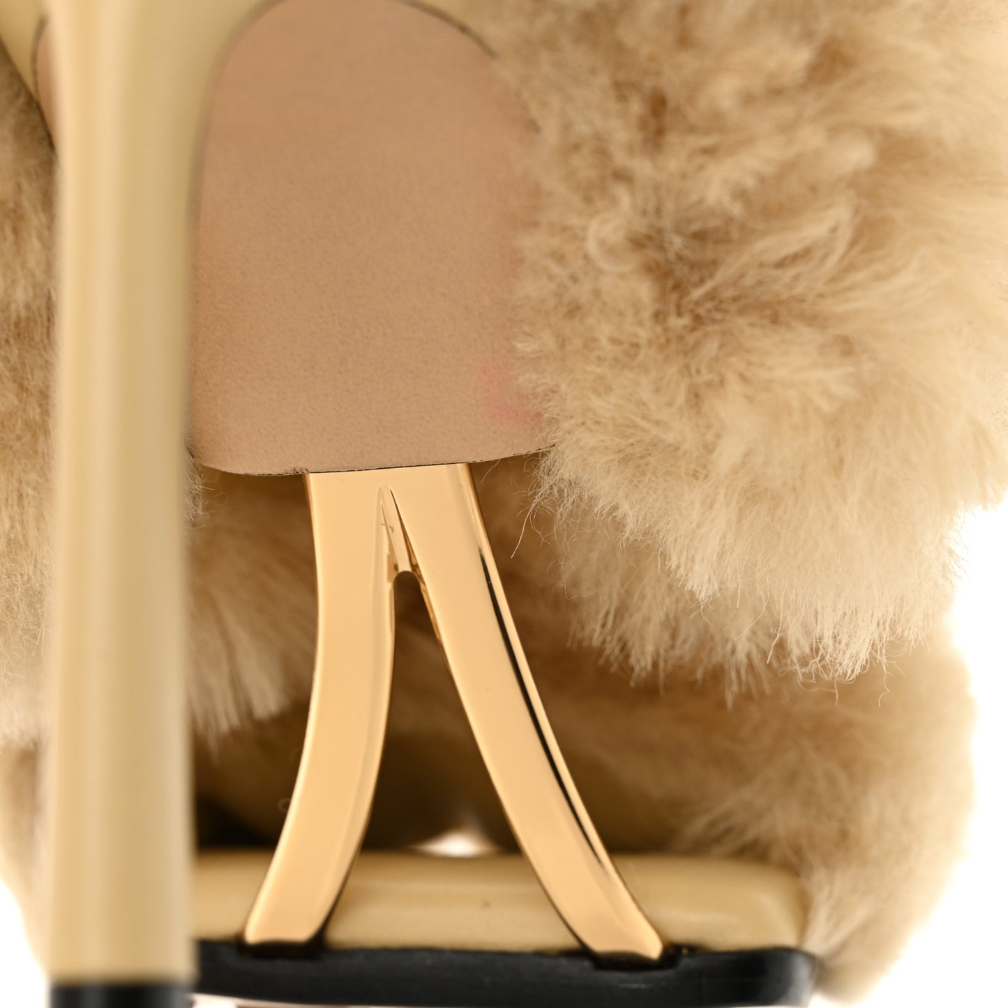 Shearling Lambskin Poodle Curve Sandals 40 Heirloom