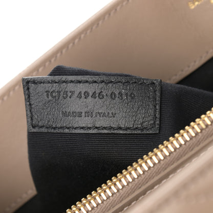 Saint Laurent Calfskin Y Quilted Monogram Medium Loulou Chain Satchel Dark Beige 8 of 11