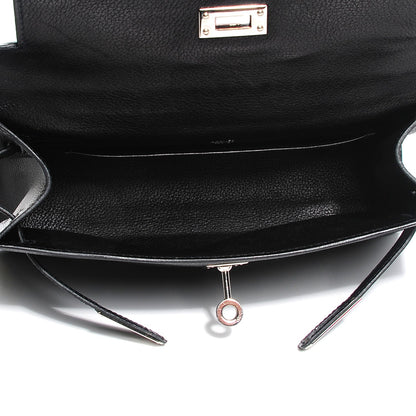 Hermes Chevre Mysore Kelly Pochette Clutch Black 19 of 21