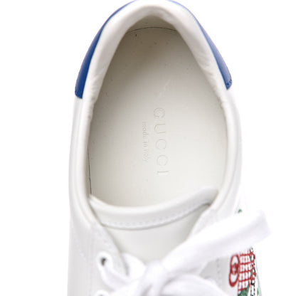Gucci Calfskin Miro Soft Tennis Embroidered Womens Ace Sneakers 36 White Rio Blue 7 of 11
