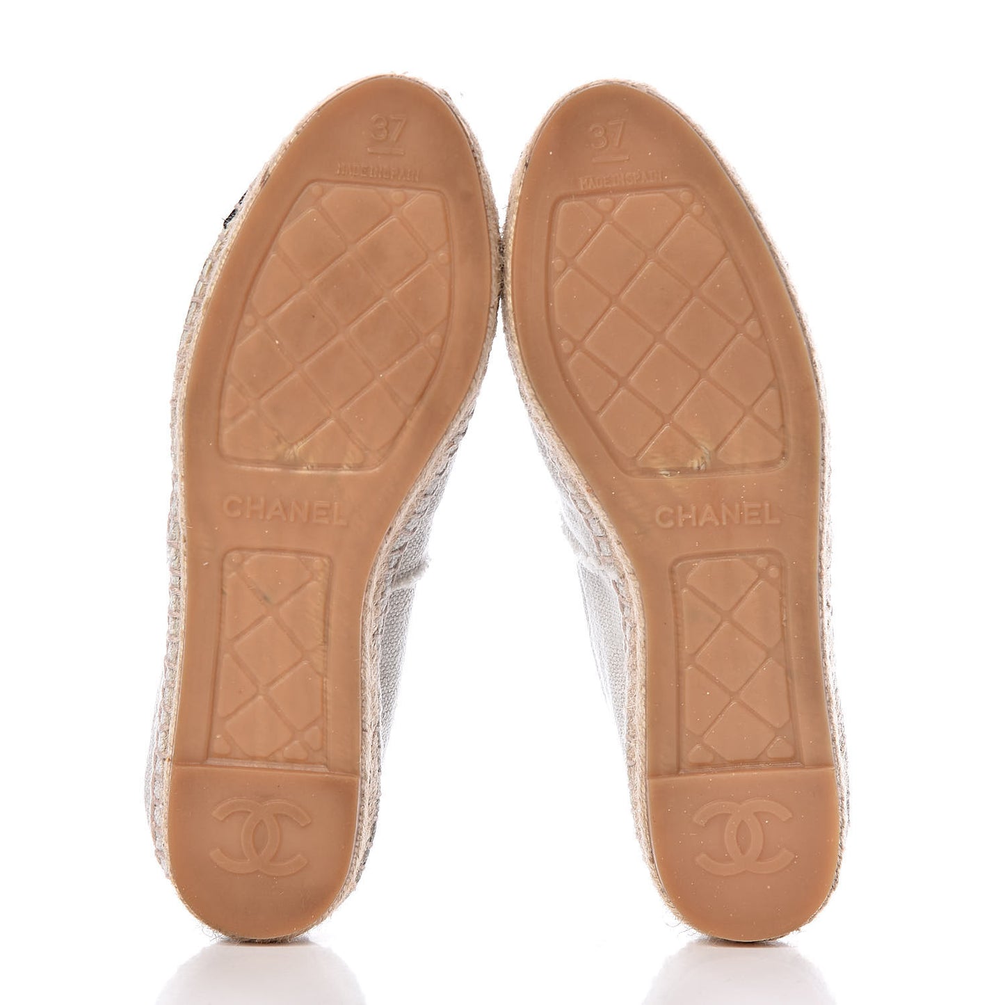 Linen CC Espadrilles 37 Beige Black