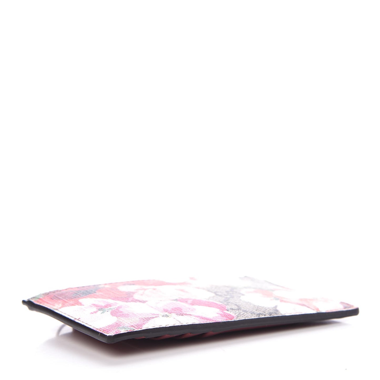 GG Supreme Monogram Blooms Coin Case Card Holder Beige Multicolor Dry Rose