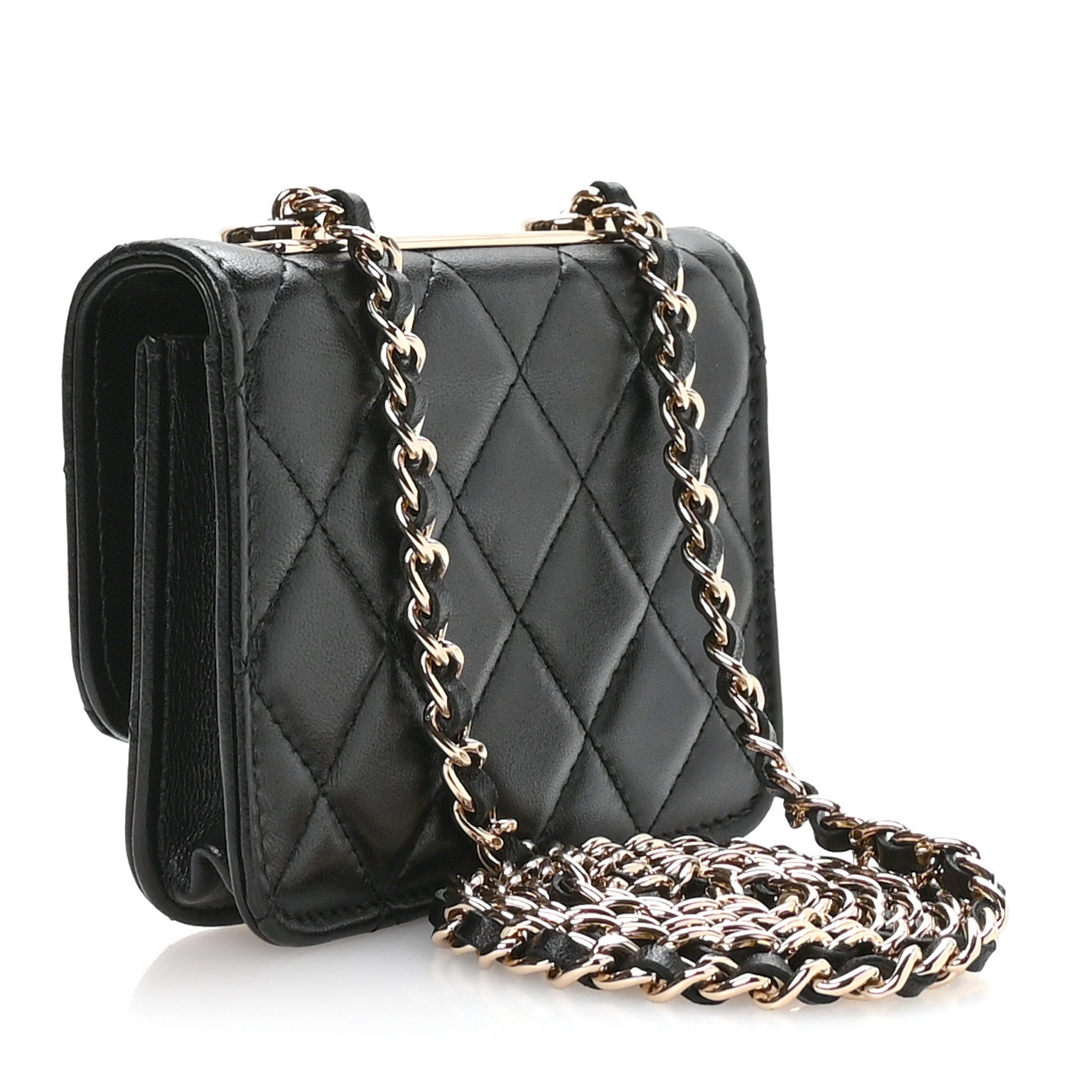 Chanel Lambskin Quilted Trendy CC Card Holder On Chain Black 4 of 23