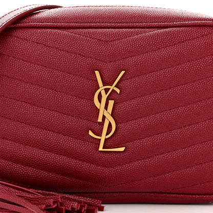 Saint Laurent Grain De Poudre Matelasse Monogram Mini Lou Camera Bag Opyum Red 8 of 11