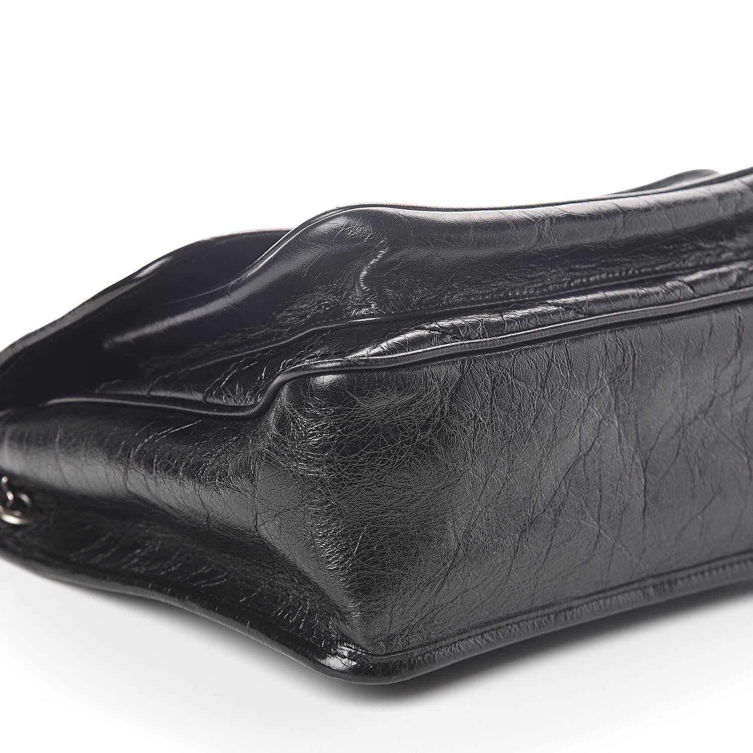 Saint Laurent Crinkled Calfskin Matelasse Monogram Medium Niki Chain Satchel Black 9 of 10