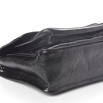 Saint Laurent Crinkled Calfskin Matelasse Monogram Medium Niki Chain Satchel Black 9 of 10