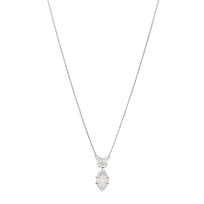Parker & West by FASHIONPHILE Platinum Diamond 1.40ctw Mixed Cut Pendant Necklace 1 of 6