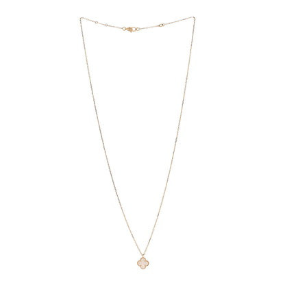 Van Cleef & Arpels 18K Yellow Gold Mother of Pearl Sweet Alhambra Pendant Necklace 3 of 8